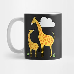 giraffe alphabet Mug